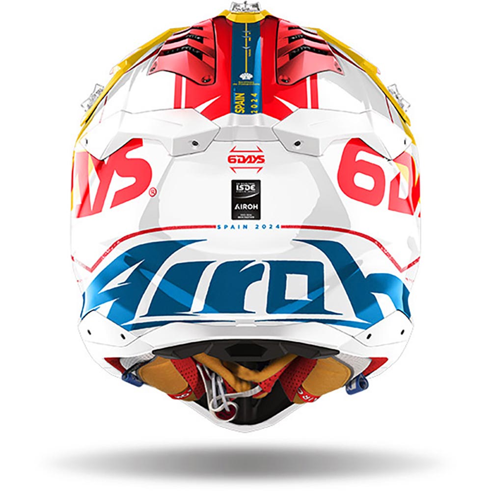 Airoh - Casque Aviator 3 Six Days Spain 2024 Jaune / Bleu / Blanc / Rouge / Brillant