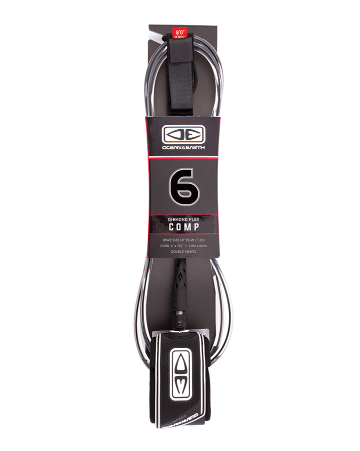 Ocean and earth Leash Regular Comp Moulded - 6'0 Black