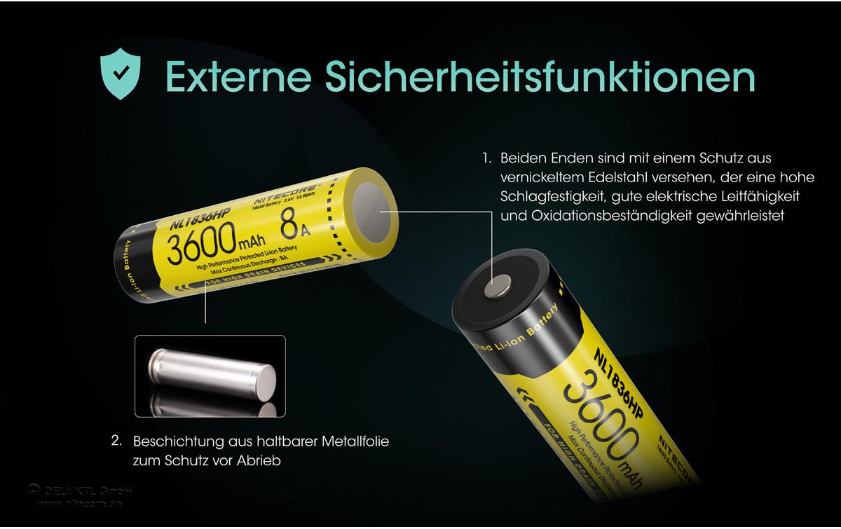 Akku NL1836HP Li-Ion Typ 18650 3600 mAh, 1 StückAkku
