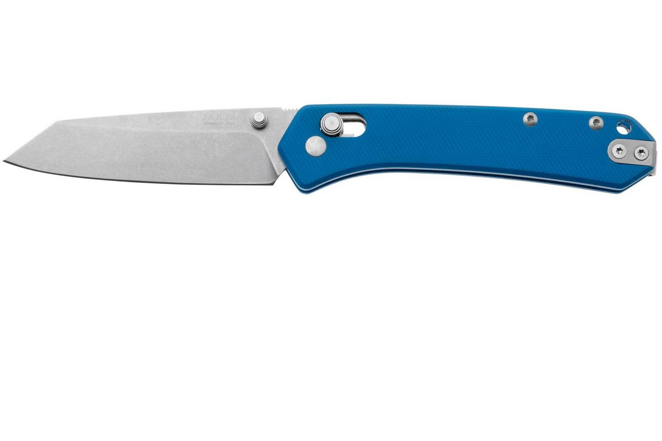 MKM Yipper YP-GBL Stonewashed MagnaCut, Blue G10 zakmes, Ben Petersen design