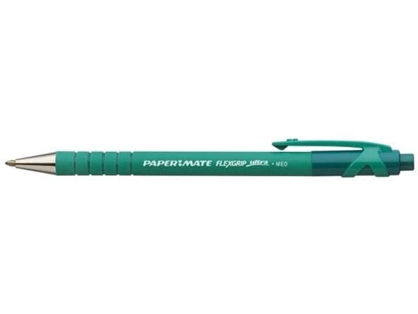 Paper Mate Kugelschreiber Flexgrip Ultra, 1 mm, Grün, 1 Stü Kuli für Schule oder Büro