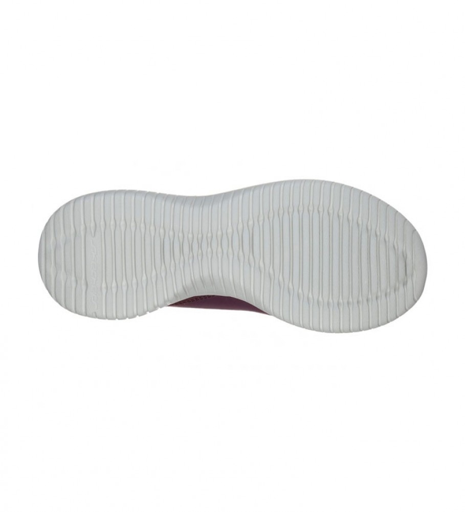 Botas de cano curto Skechers Ultra Flex Just Chill em couro, cor bordô