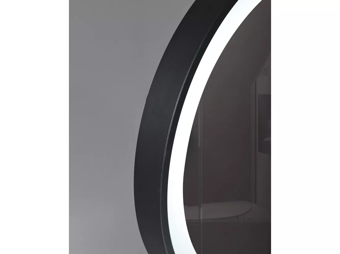 LuxuryBain- Miroir salle de bain, coiffeuse, chambre à LED 45cm à intensité variable avec cadre en aluminium Noir LB-1200