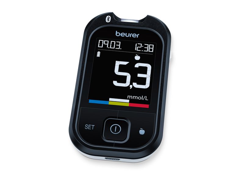 Beurer Blutzuckermessgerät GL 49 mmol/L Blutzuckermessgerät mit USB-Kabel
