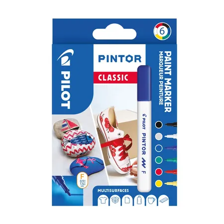Pilot PINTOR 6er Set Classic Kreativmarker Fein Farblich sortiert
