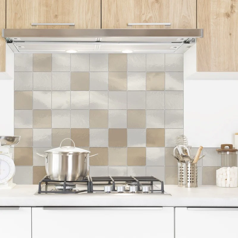 Crédence cuisine Fond de hotte ALU : L 90cm x H 70cm - ZELLIGE GRAPHIQ