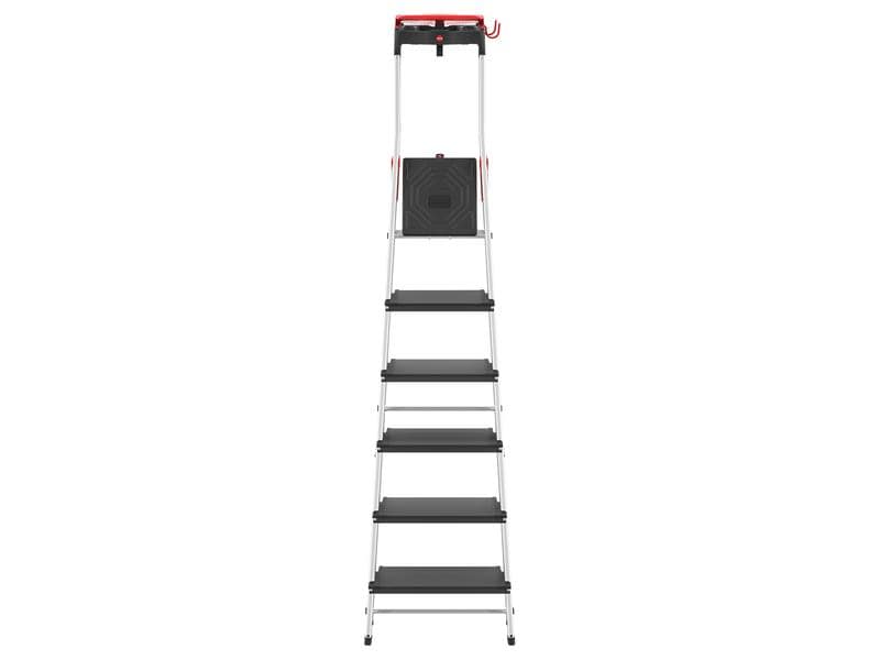 Hailo Bockleiter L100 TopLine 6 Stufen Alu-Sicherheits-Stehleiter mit Multifunktions-Schale