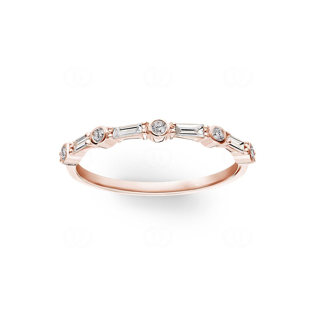 Damenring 750/18 K Roségold mit Diamanten 0.22 ct H/si