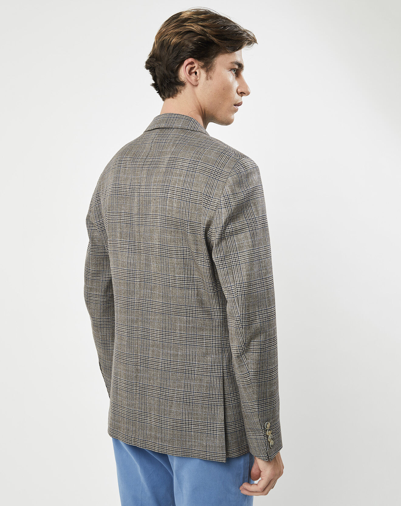Hackett London Veste Chek imprimée prince de galles beige
