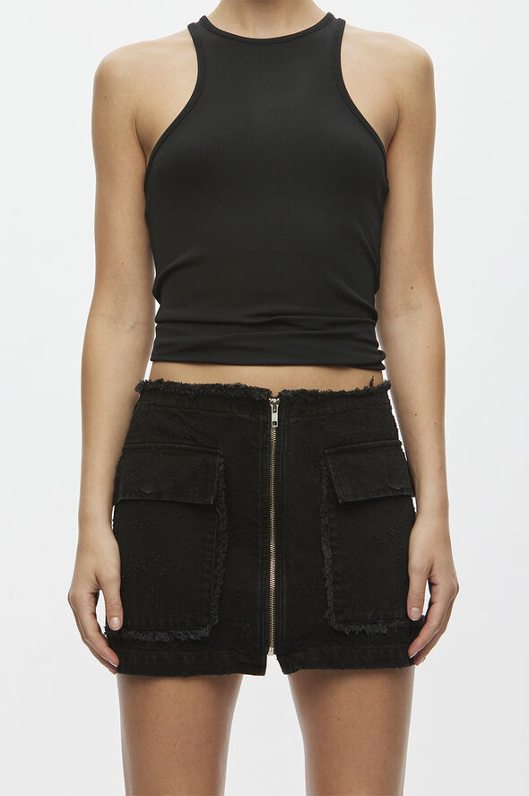 Oval Square Limit Denim Skirt 0109 0109 black distressed