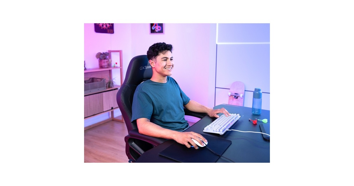 TrustGXT 833W Thado, gaming toetsenbord  (Wit, US lay-out, Membraan, TKL, RGB)