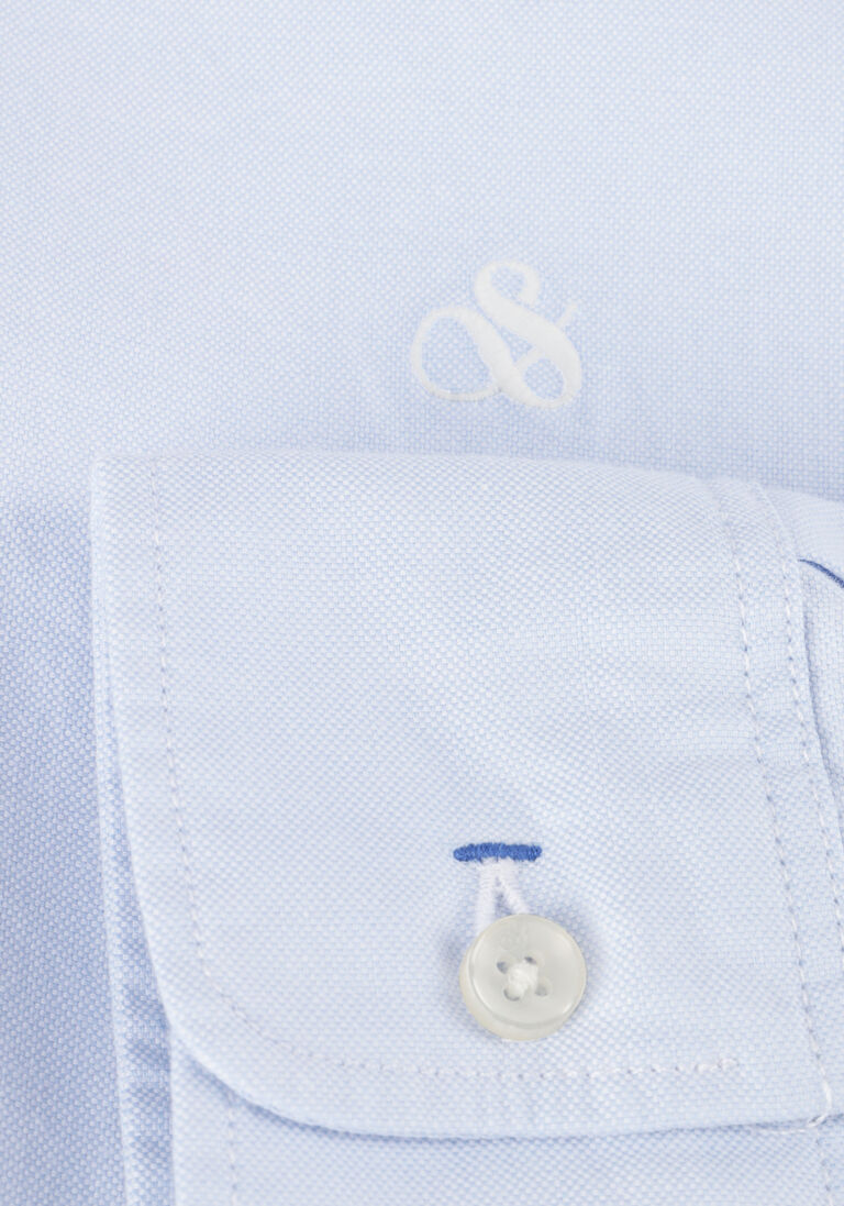 SCOTCH & SODA lichtblauwe scotch & soda casual overhemd essentials - organic oxford regular fit shirt