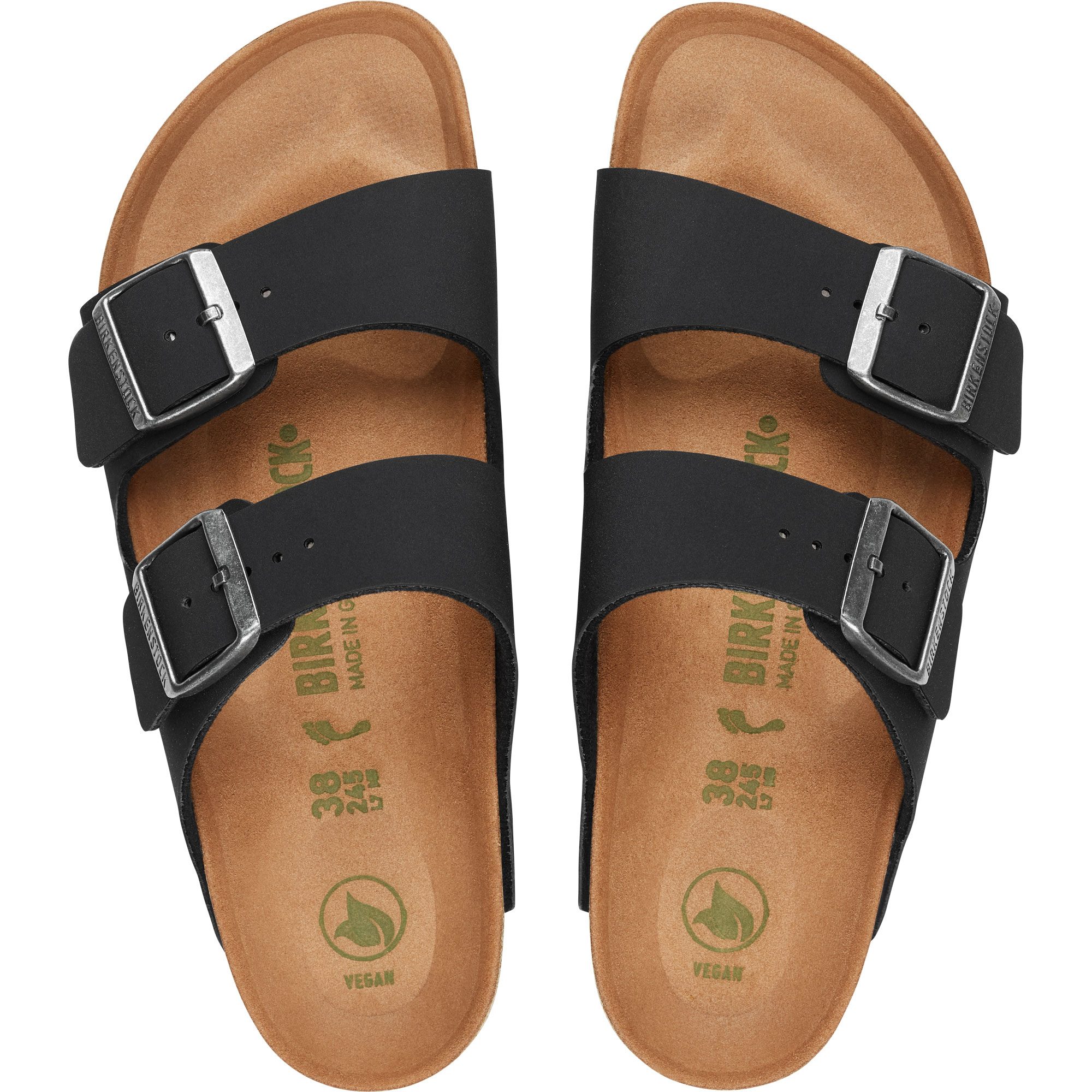 Birkenstock Arizona Vegan Birko-Flor® Nubuck Sandalen schwarz