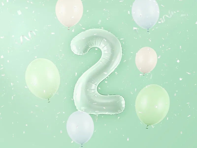 2 Jaar Cijfer Ballon Mintgroen 72cm