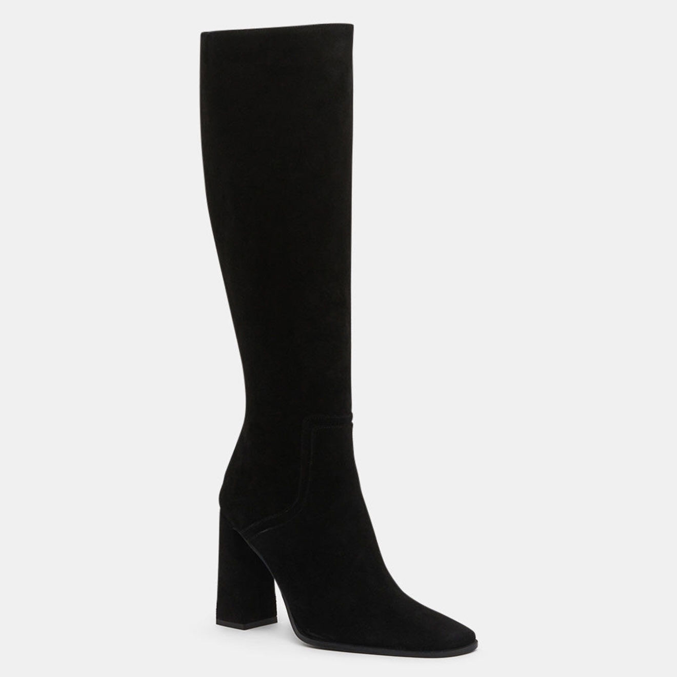 By Far Bottes en Velours de Cuir Tia noires - Talon 10 cm