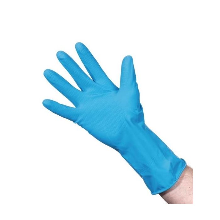 Huishoud handschoenen blauw rubber Small 1 paar (6151202043037)