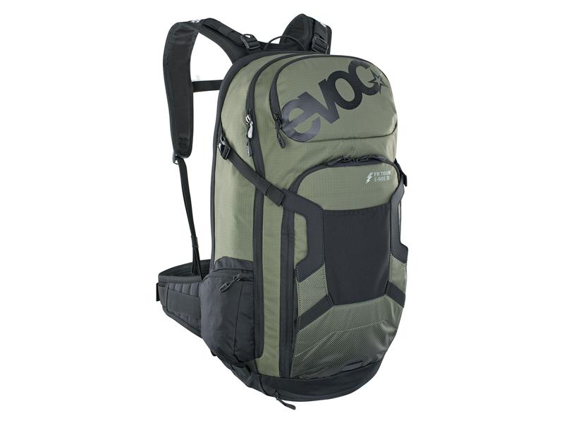 evoc Rucksack FR Tour E-Ride 30 l, Dark/Olive/Black Protector-Rucksack für E-Bikes