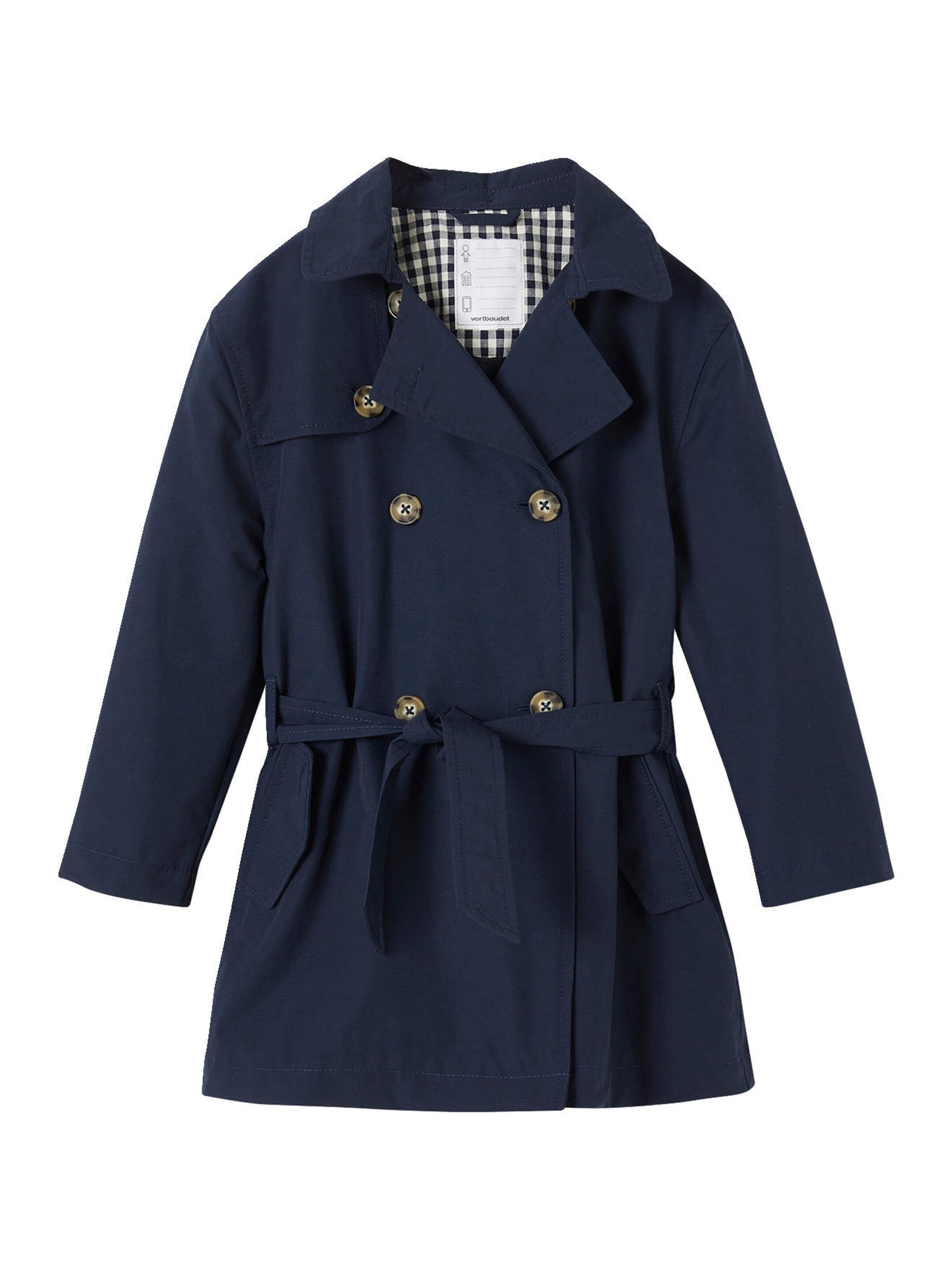 Vertbaudet Mädchen Trenchcoat mit abnehmbarer Kapuze marine