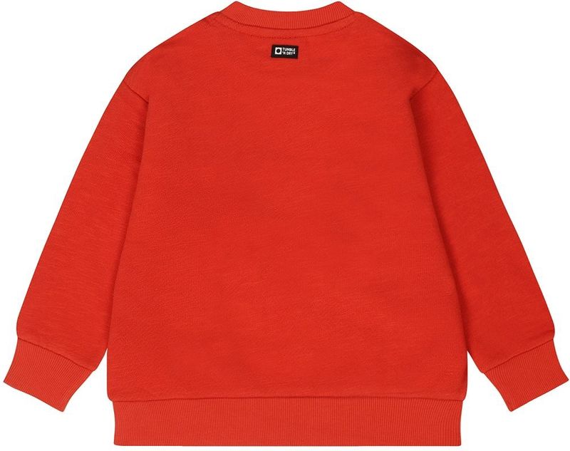 Tumble 'n Dry Lo Sweater Arctic met Tekst Oranjerood