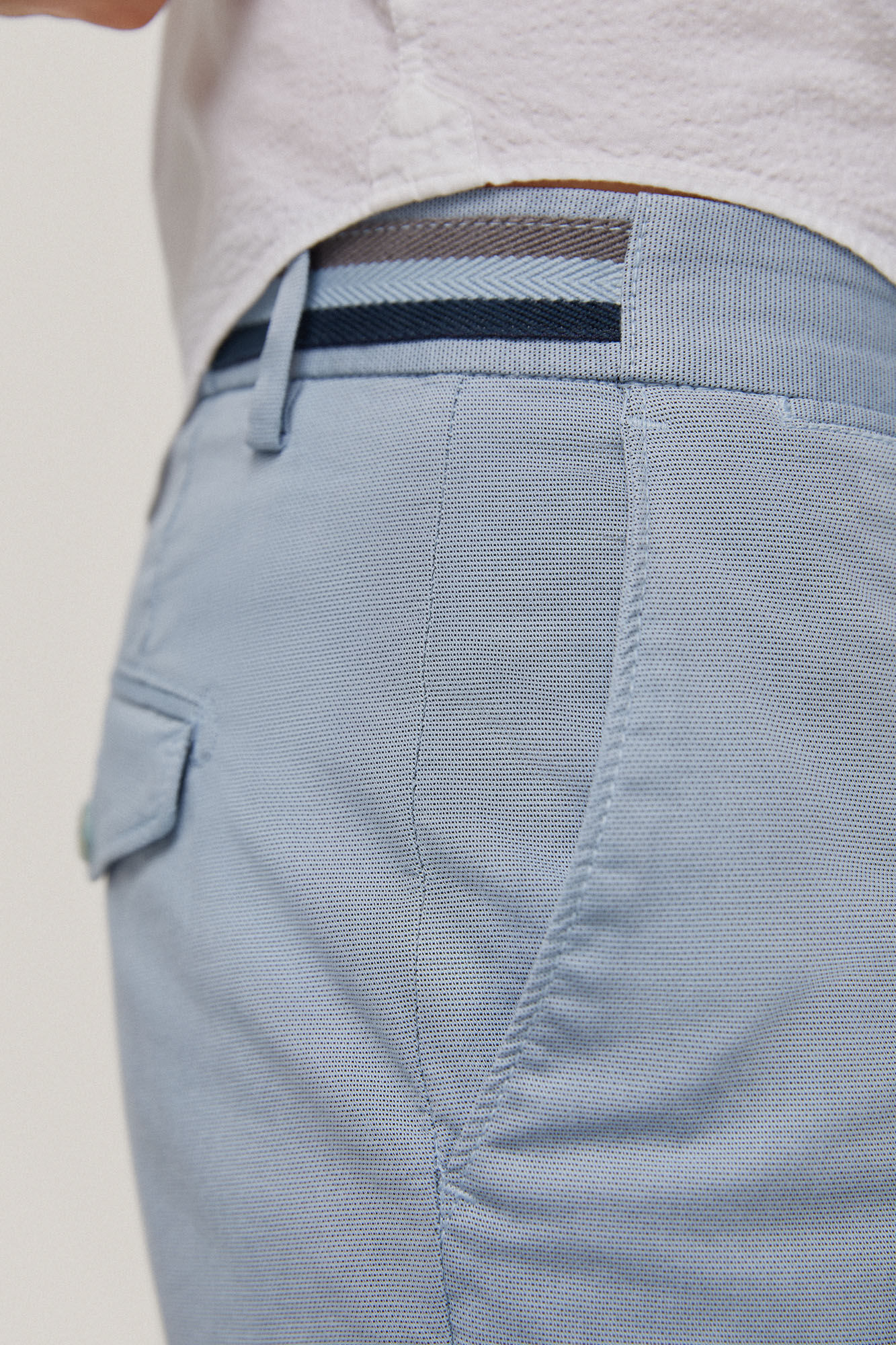 Bermuda chino com fitas - Azul