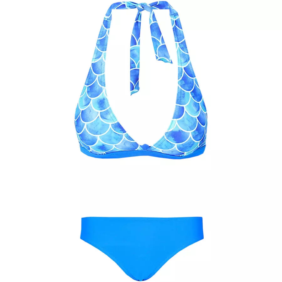 Aquarti Mädchen Bikini Set Zweiteilig Bikinislip Bustier blauweiß
