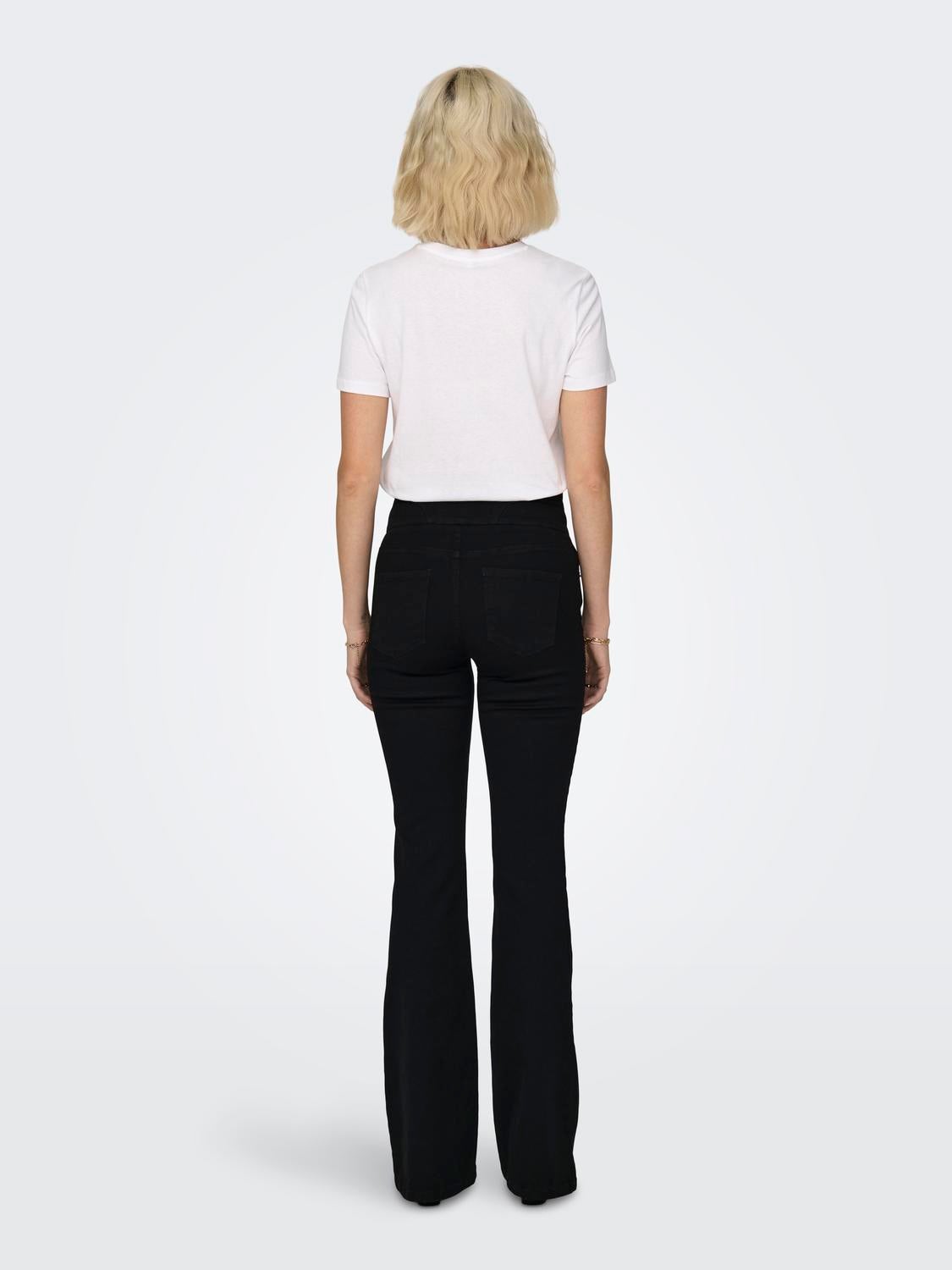 ONLCHERYL Hohe Taille Ausgestellt Jeans Black Denim