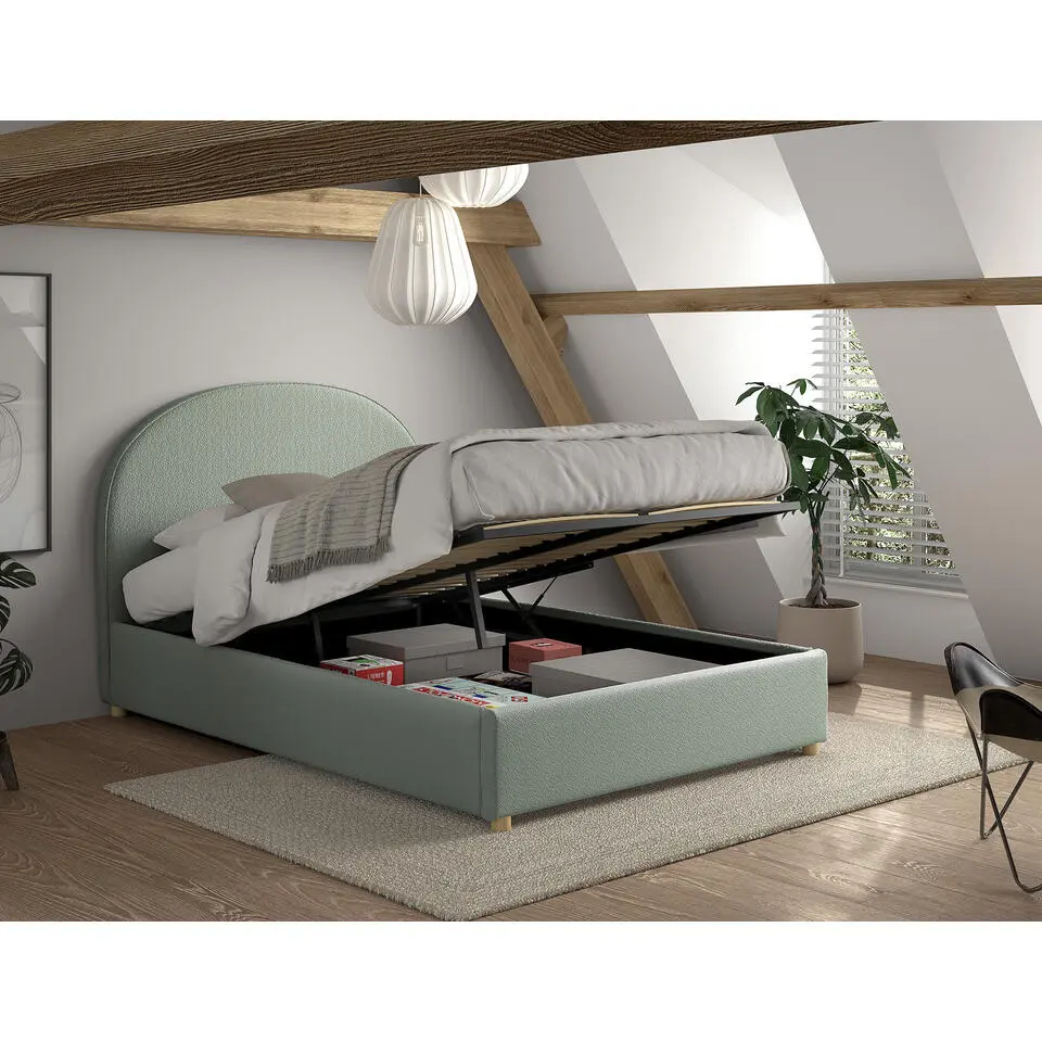 Vipack bed Moon met opbergruimte - mint - 140x200 cm