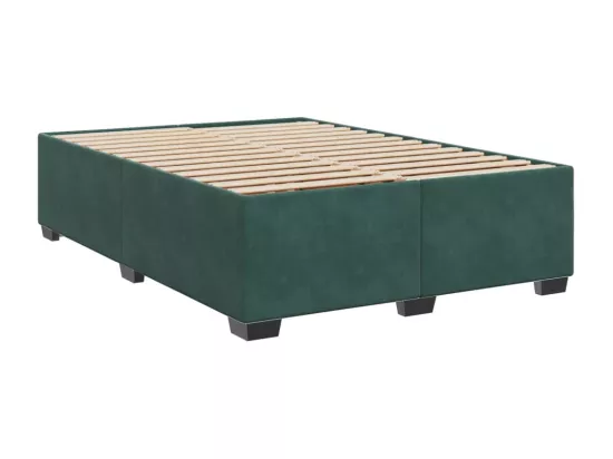 Sommier à lattes de lit et matelas Vert foncé 160x200cm Velours