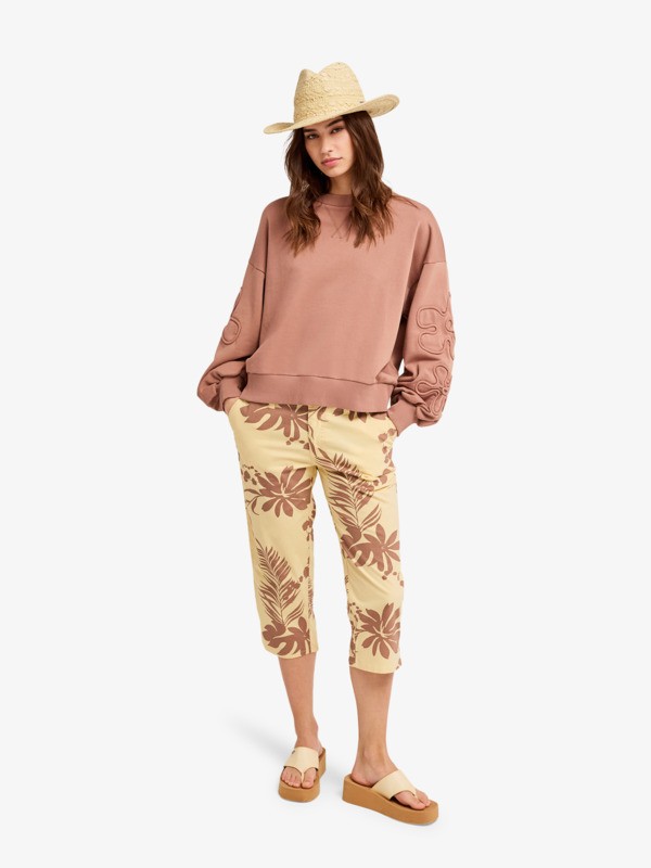 Flower Song Sweat oversize Marron Femme