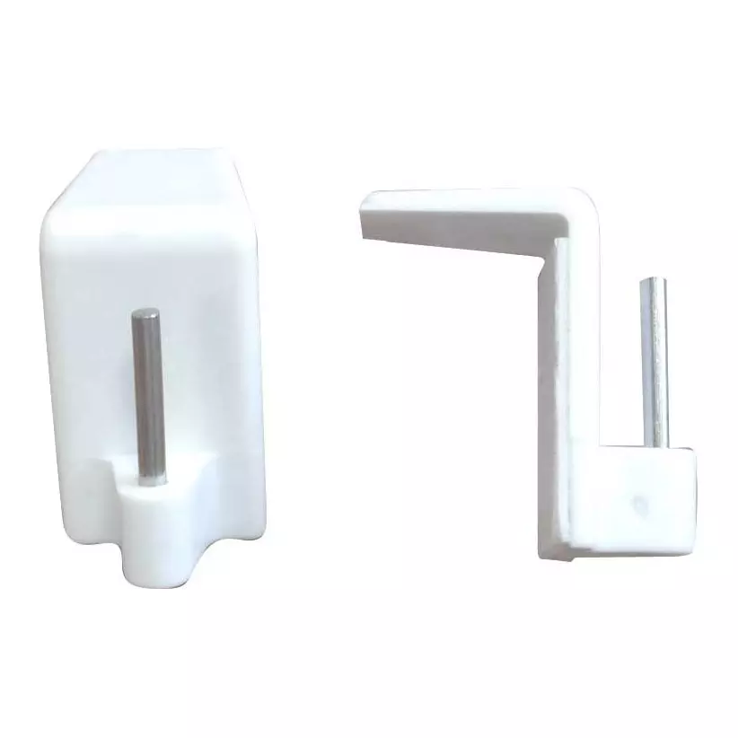 Lot de 4 supports adhésifs spécial PVC Blanc