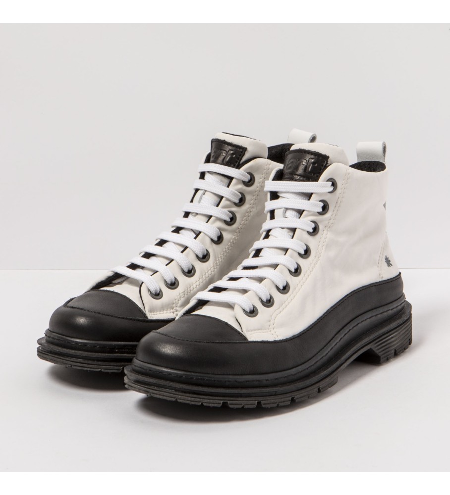 Botas de tornozelo Art White em couro.