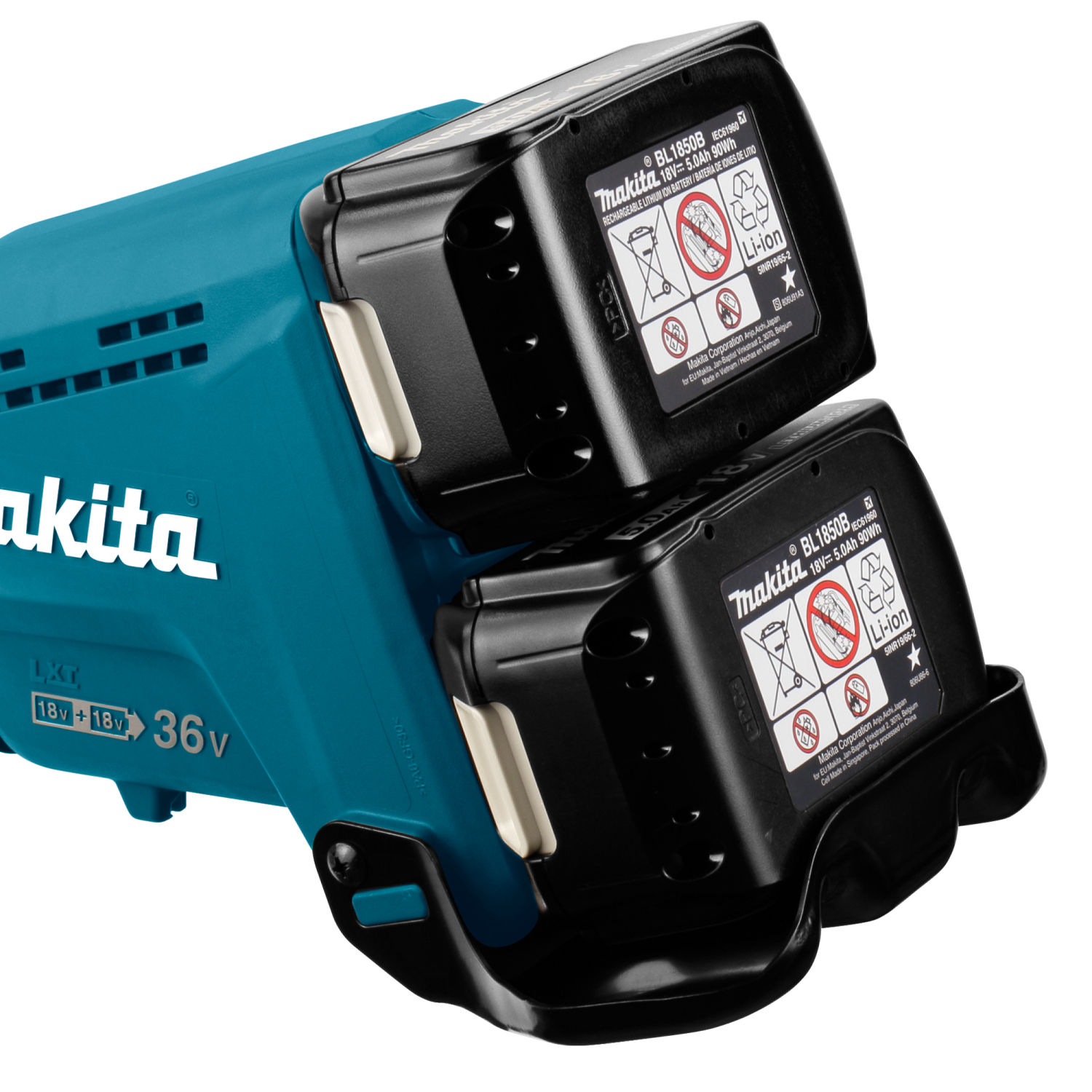 Makita DUR368LPT2 2x18V Li-Ion accu bosmaaier set (2x 5,0Ah) - D-Greep - 350mm - koolborstelloos