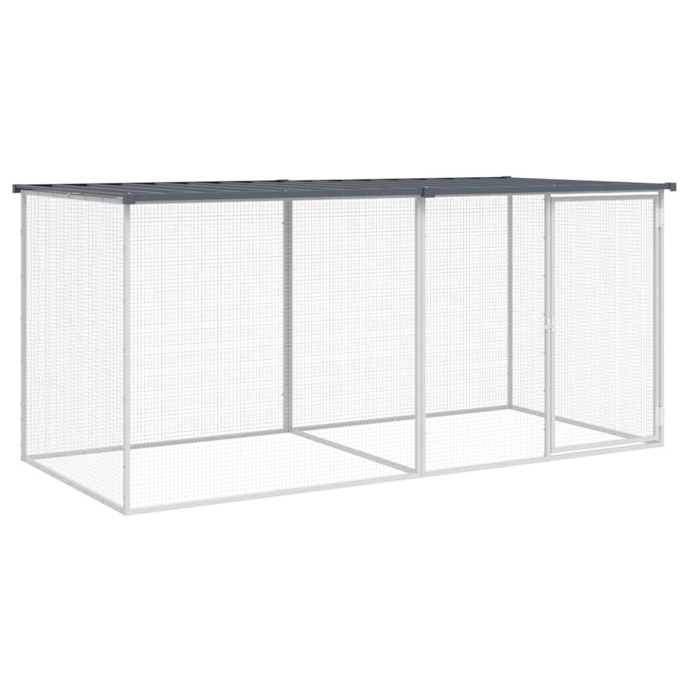 Poulailler avec toit anthracite 203x98x90 cm acier galvanisé