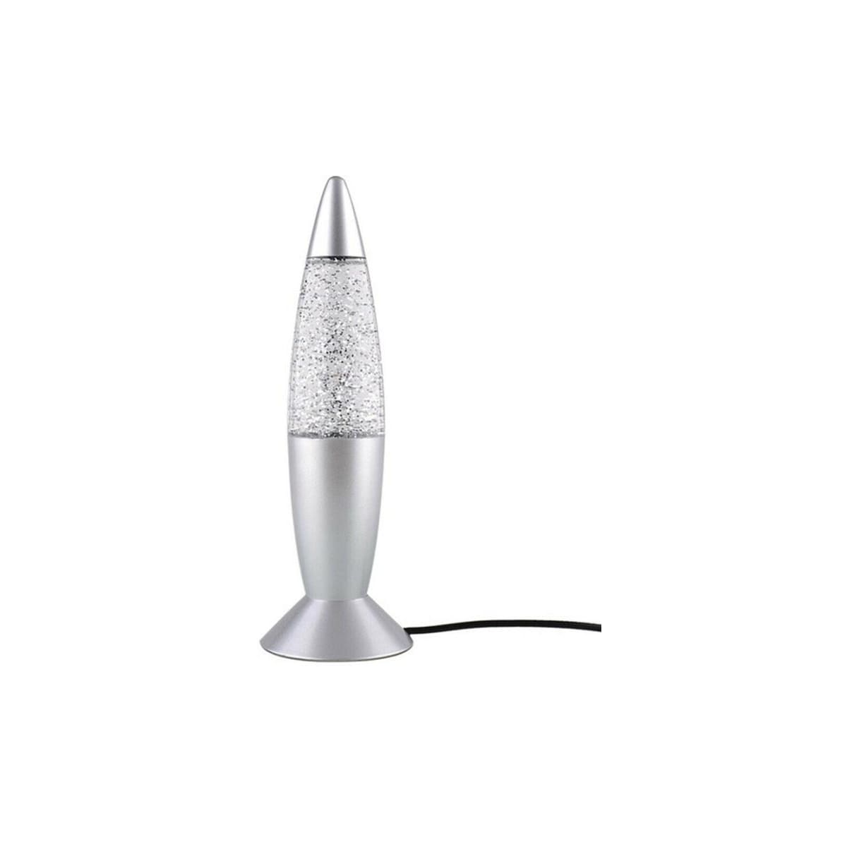 Lavalamp med glitter, lyser i flere forskjellige farger.