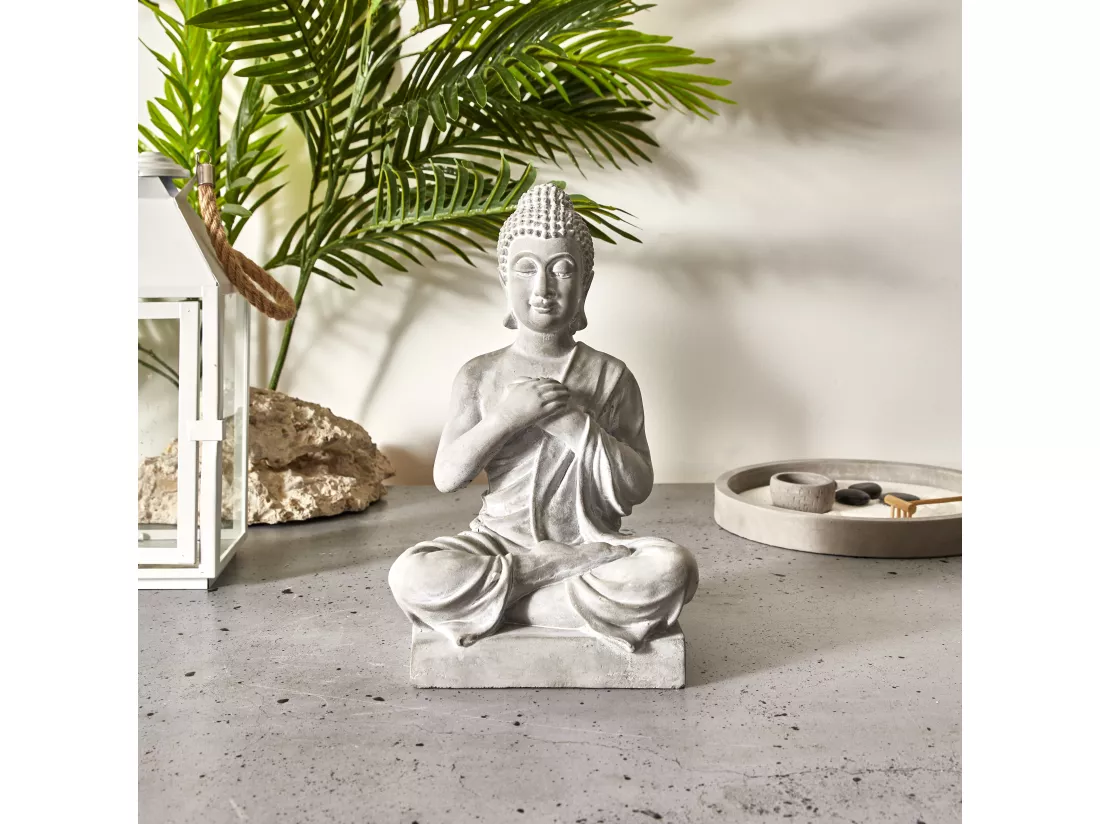 Bouddha Assis Ciment 27cm