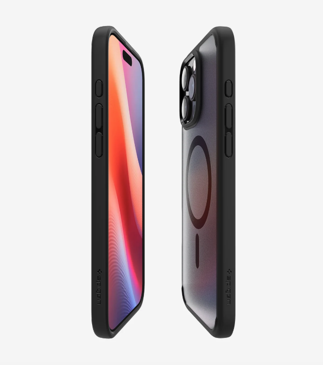iPhone 16 Pro Ultra Hybrid MagSafe Hülle TPU Bumper Acryl Rückseite Air Cushion Fallschutz (ACS08134) - Frost Black