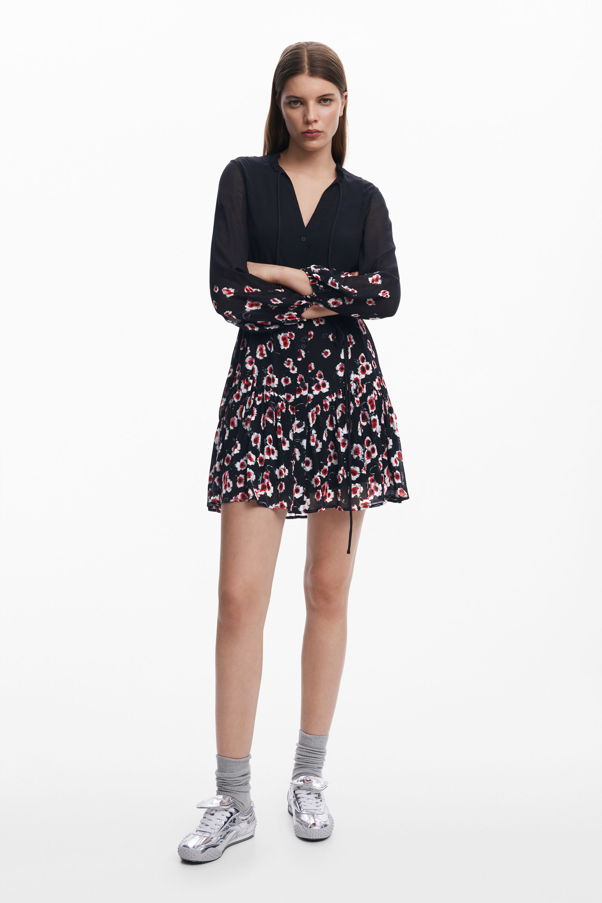 Vestido curto floral