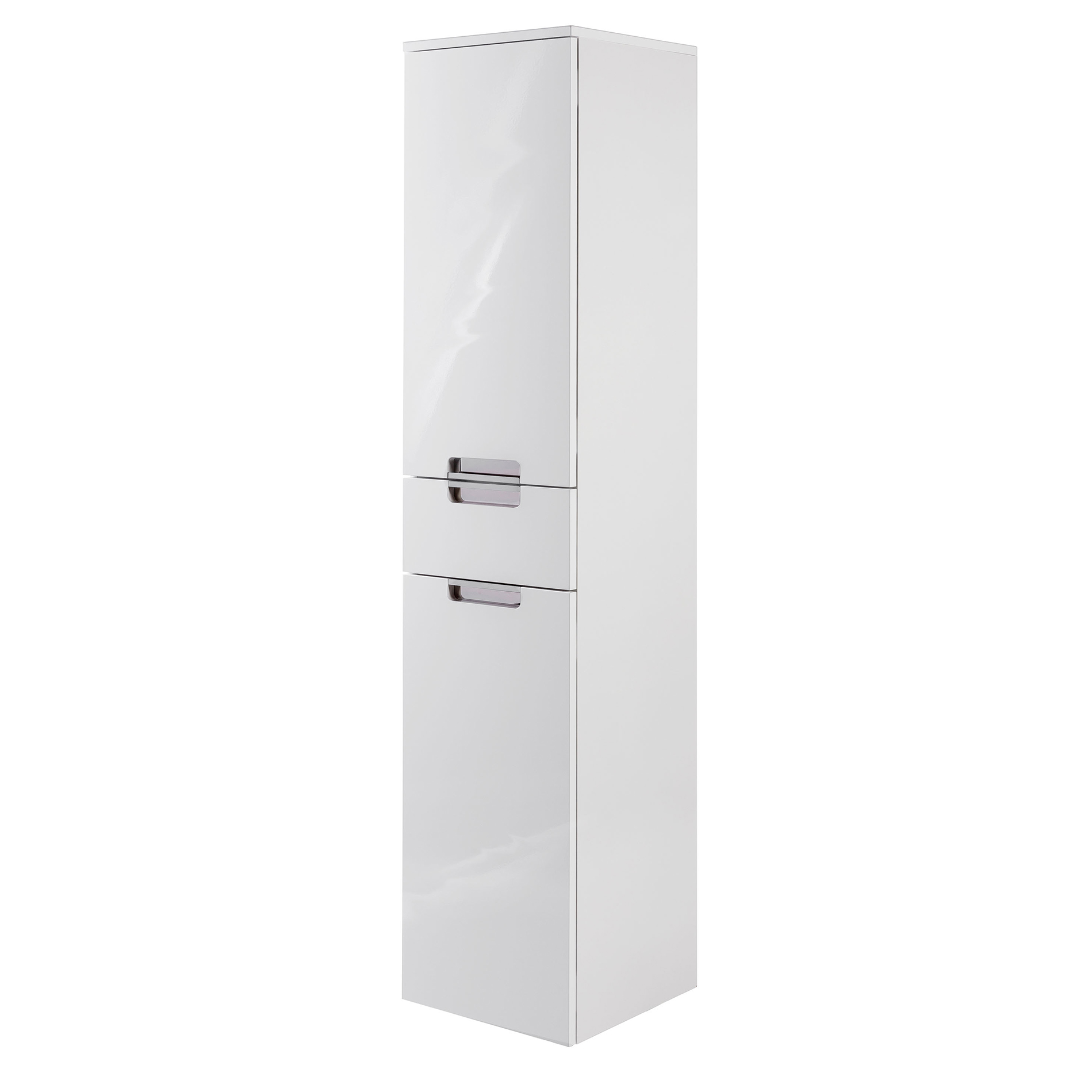 Hochschrank - weiß-Sanremo Eiche - 35 cm