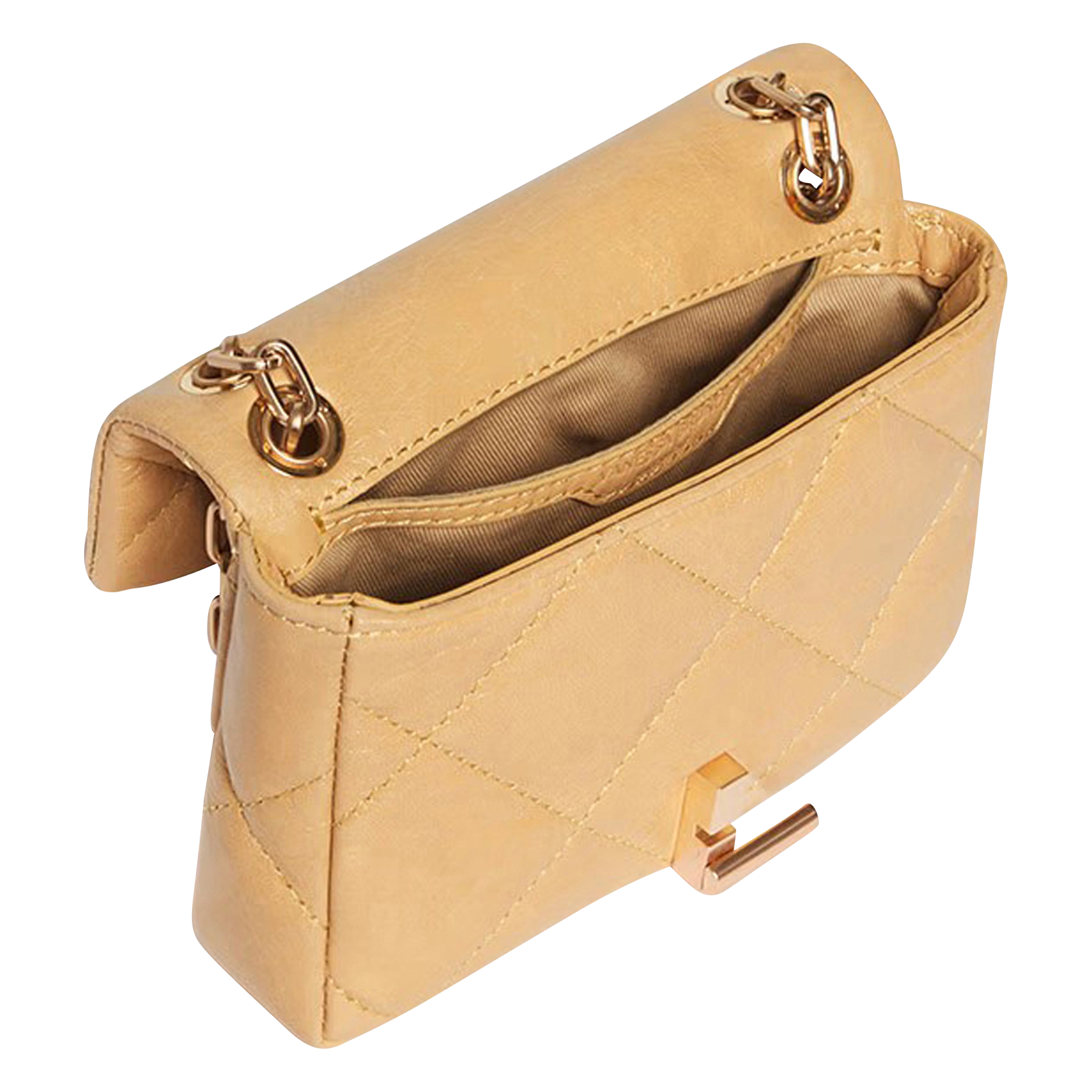 NANO MOON - Sac bandoulière matelassé en cuir | Rouge