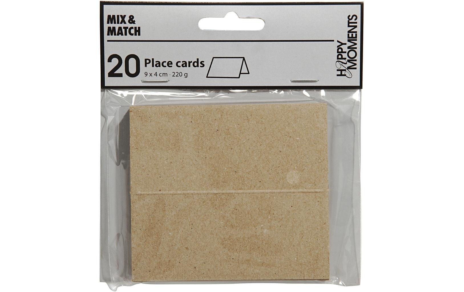 Tischkarte 9 x 4 cm, 20 Stück, NaturPlatzkarten