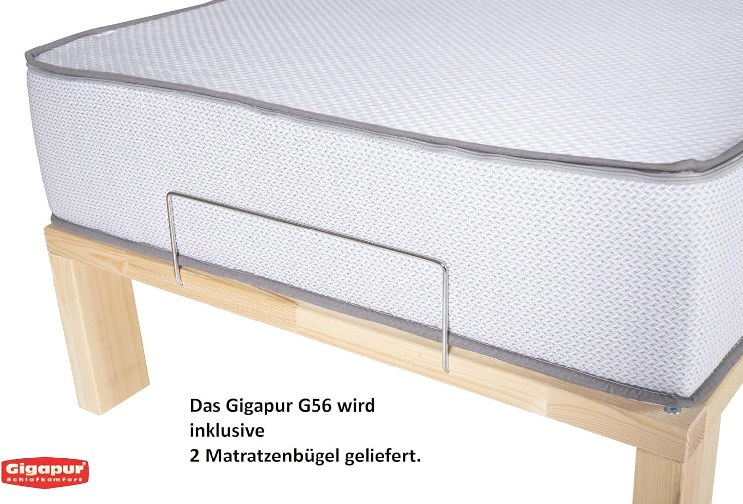 Überlänge 220 cm, Kiefer massiv Holzbett G56, naturbelassen, inkl. Lattenrost und Matratzenbügeln, Liegefläche 270x220 cm, Best. aus 3X 90 x 200 cm und 3 x Verlängerung auf 220cm