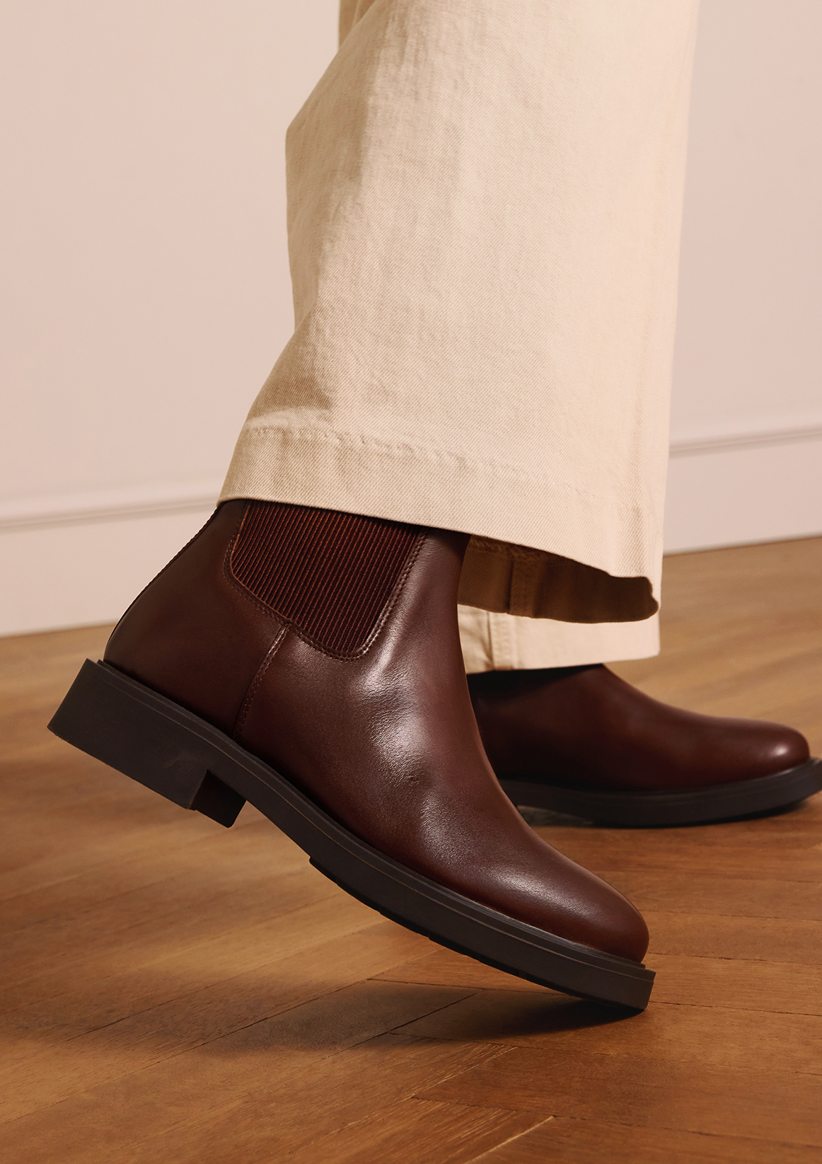 Bruine leren chelsea boots