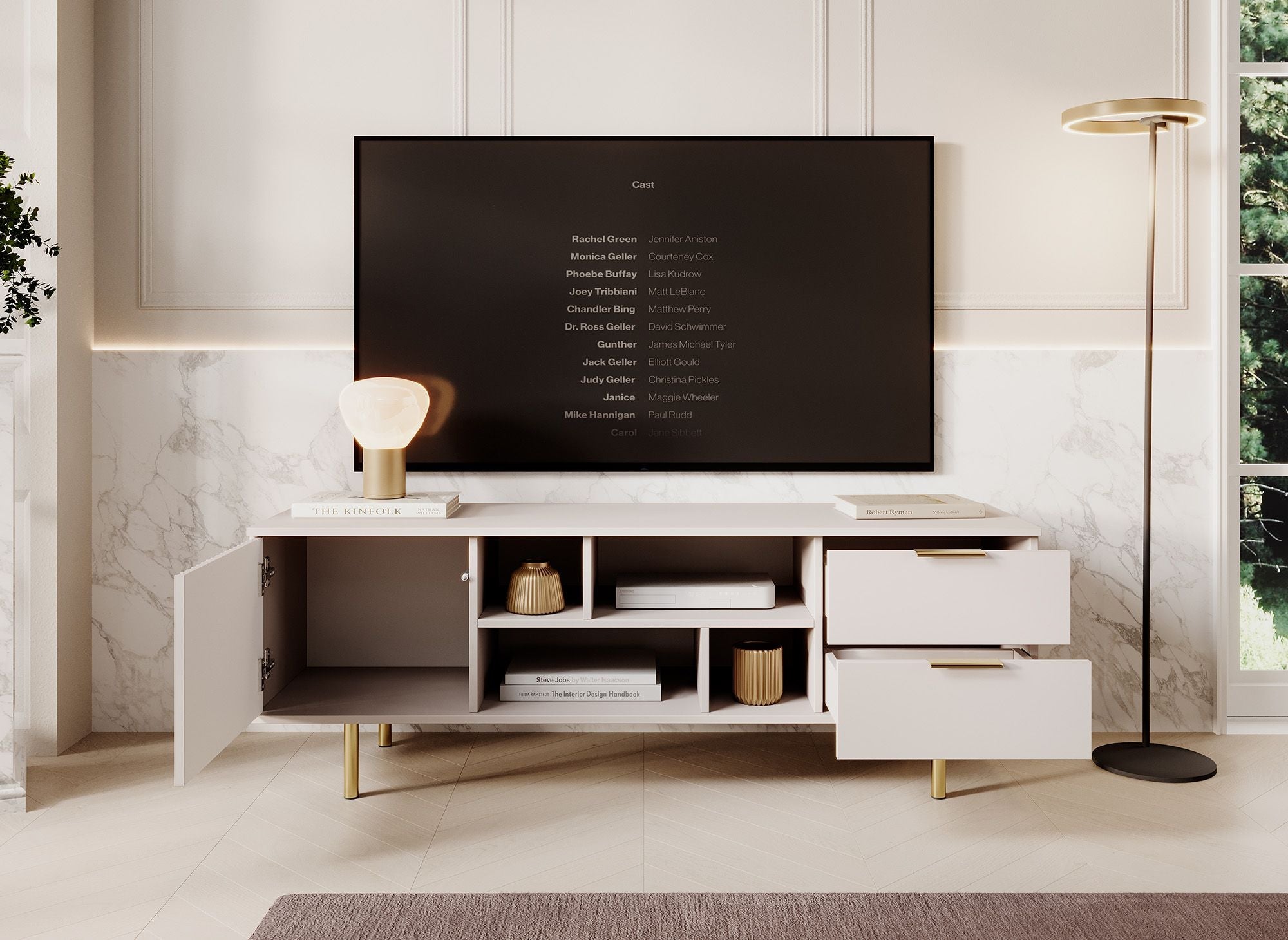 Meubella - TV-Meubel Nicola - Beige - 150 cm