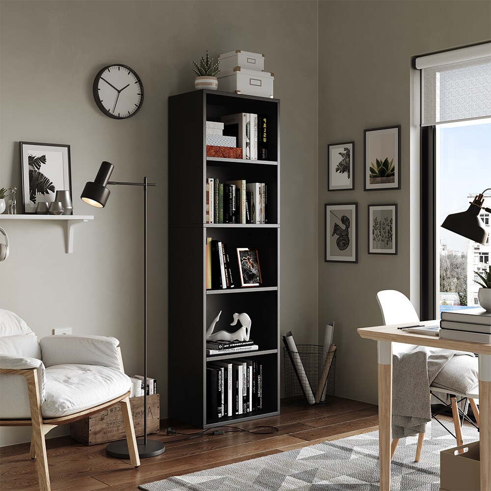Vicco Bücherregal Bob Schwarz 40 x 132 cm mit 5 Fächern