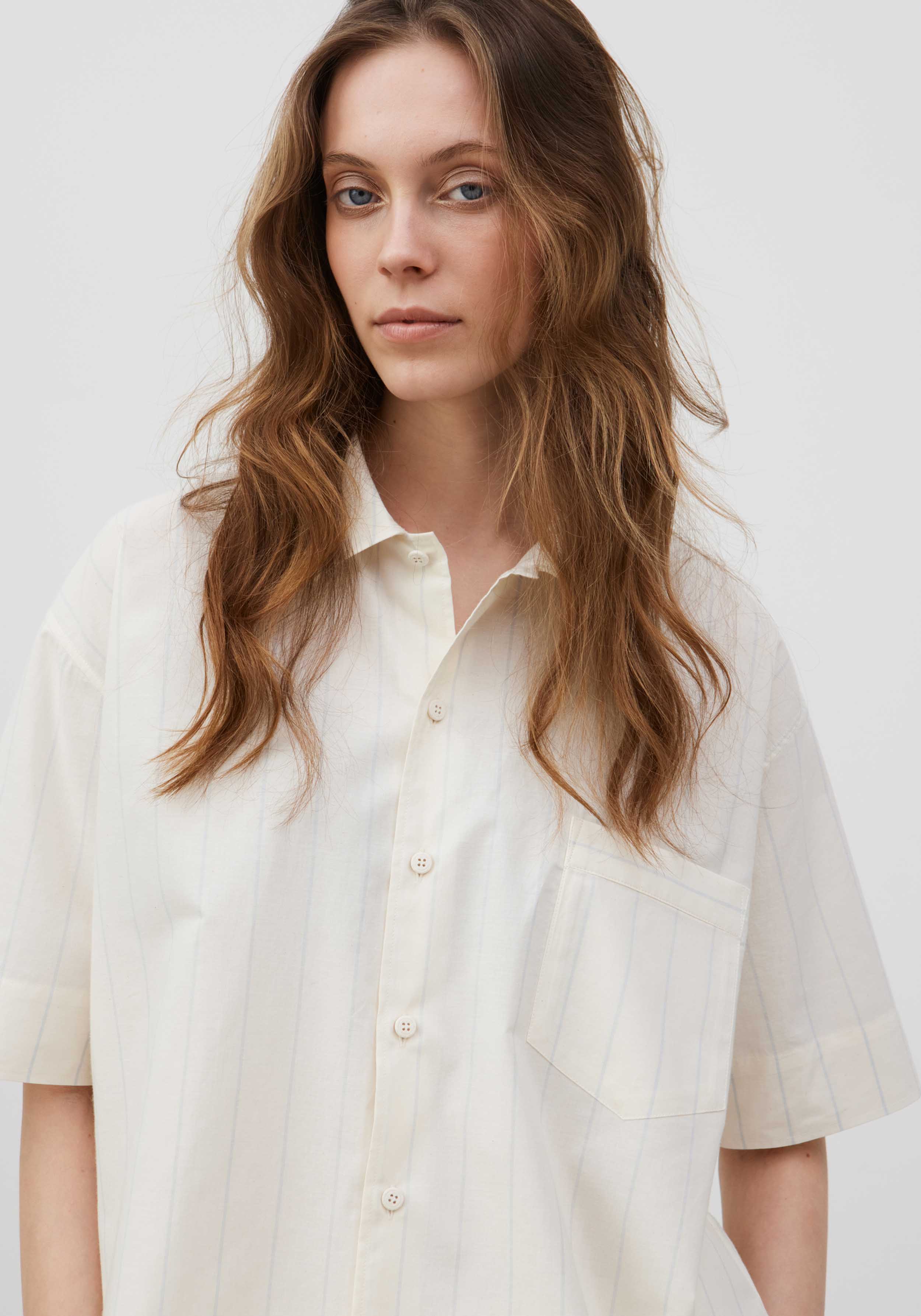 Lavie Kurzarmhemd John Striped Undyed/Sky