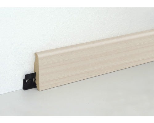 Plint van grenenhout, wit, FU060L, 19x58x2400 mm