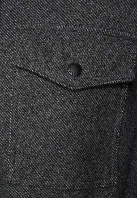 Overshirt in Wolloptik - anthracite grey melange