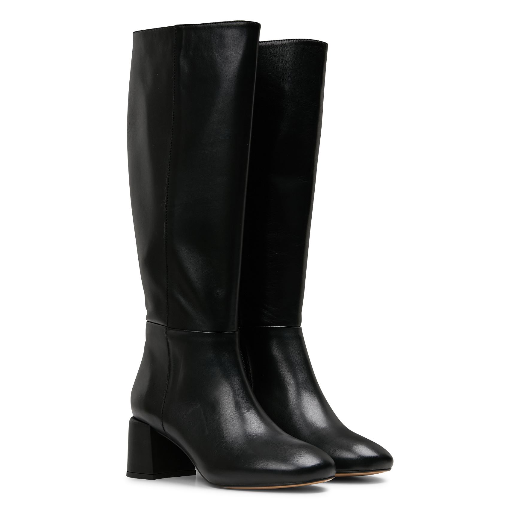 TINA - Bottes en cuir lisse| Noir