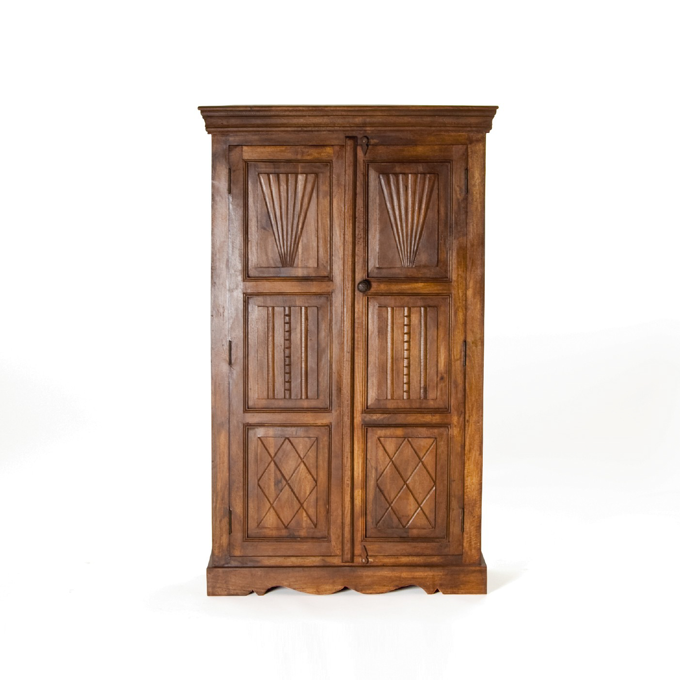 Schrank aus massivem Mangoholz, braun, T 40 cm, B 90 cm, H 150 cm von fischer's lagerhaus