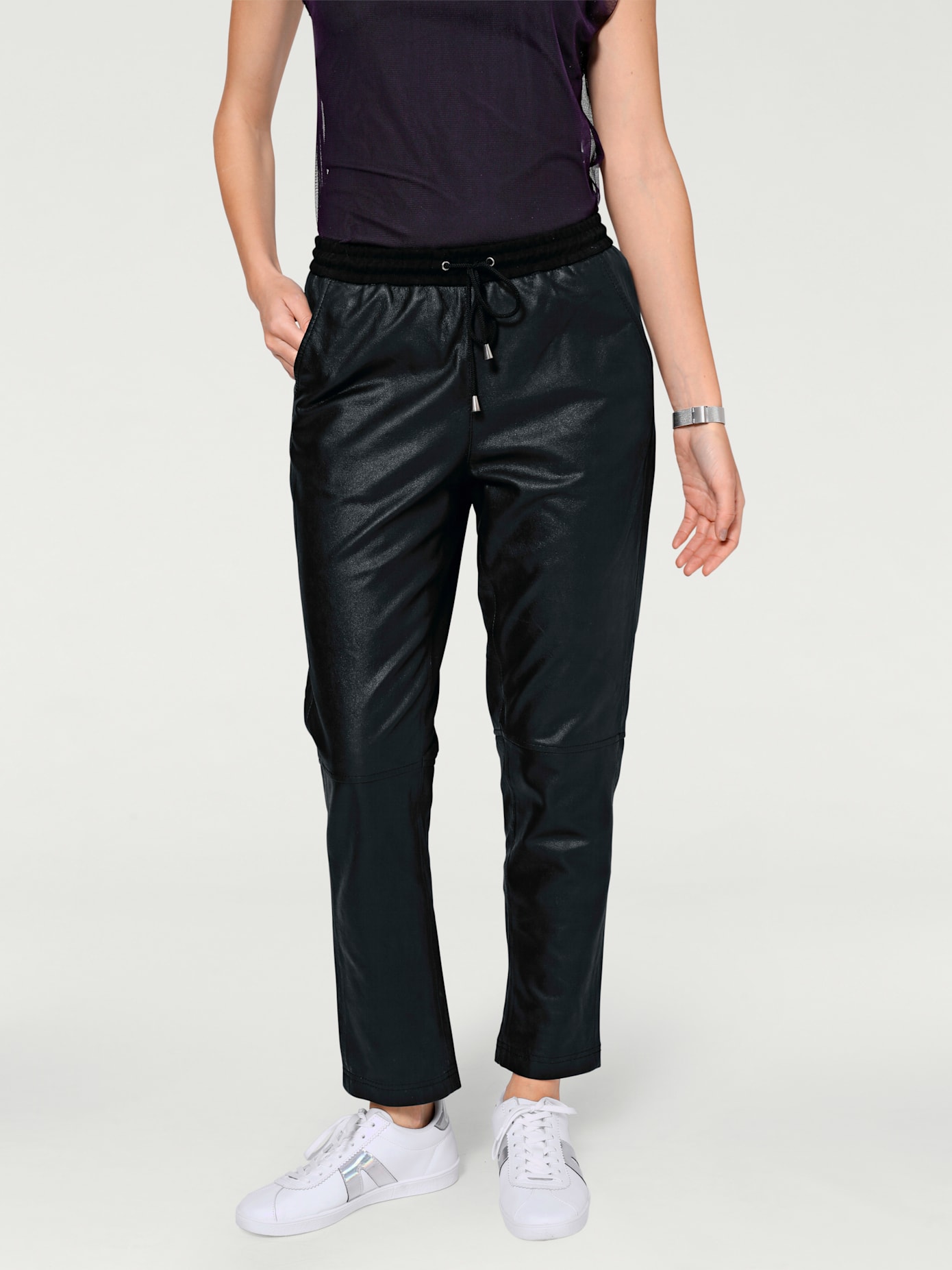 Pantalon de jogging en cuir forme jogging tendance